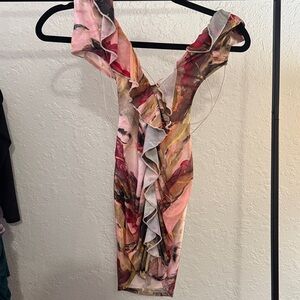 Elegant Multicolor Ruffle Dress